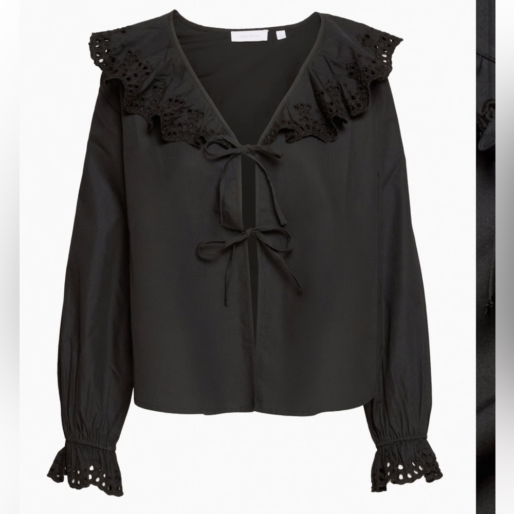 Poplin Tie Front Blouse XL